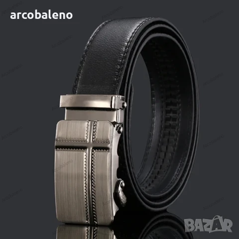 Мъжки кожени колани от изкуствена кожа с метална катарама 120см, 12 модела , снимка 5 - Колани - 51058285