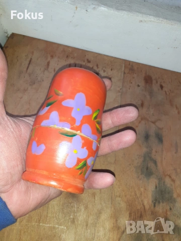 Матрьошка стара руска дарвена кукла 5 в 1, снимка 3 - Антикварни и старинни предмети - 54030827