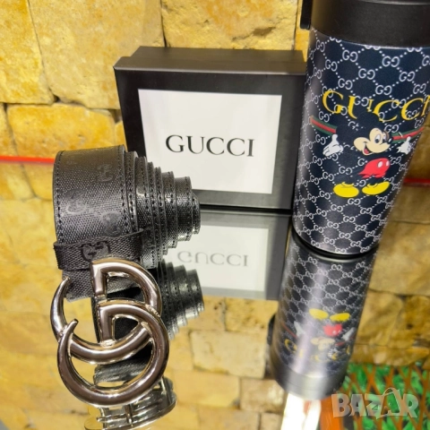 колани Gucci Leather Belt от естествена кожа в кутия , снимка 6 - Колани - 51677732