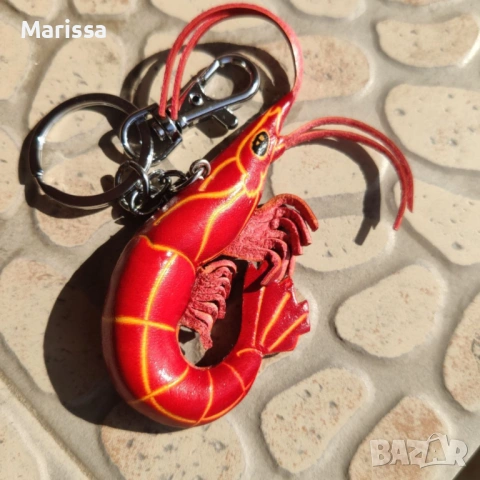 Кожен ключодържател Скаридa – ръчна изработка, естествена кожа