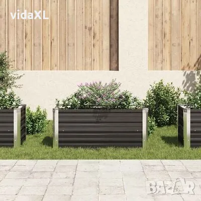 vidaXL Градинска висока леха антрацит 100x40x45 см поцинкована стомана(SKU:45733), снимка 3 - Други - 49419984