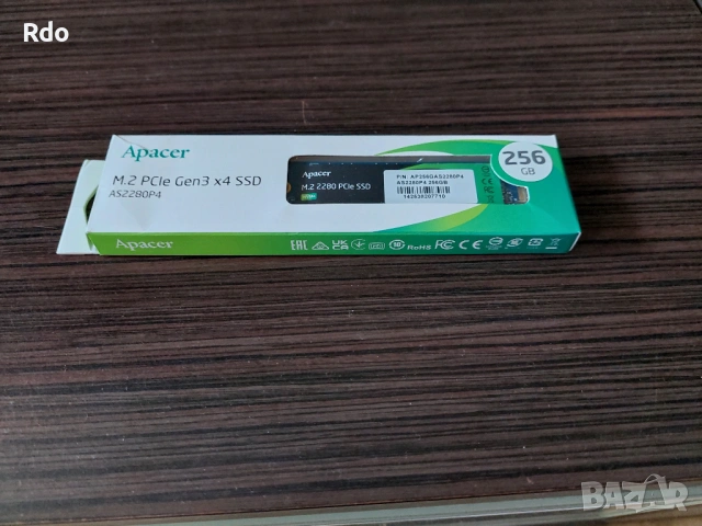 NVME SSD Apacer M.2 AS2280P4 256GB, снимка 2 - Твърди дискове - 53906707