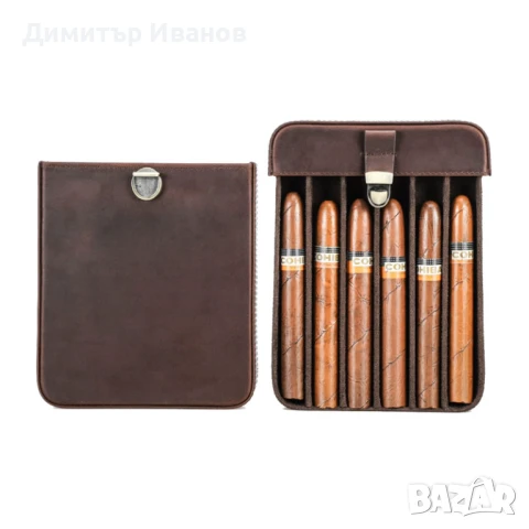 Ретро кожен калъф за 6 пури от естествена кожа, снимка 7 - Други - 50997611