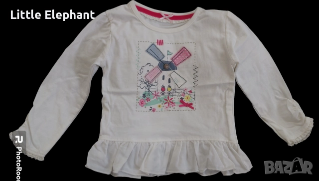 Блузка с дълъг ръкаввятърна мелница,колекция"Crafted" за момиченце на 9-12 мес,Англия/нова