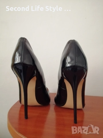 №43 унисекс - мъжки/дамски обувки на висок ток с остър връх и закопчаване с катарама -Hey Si Mey , снимка 8 - Официални обувки - 54217291