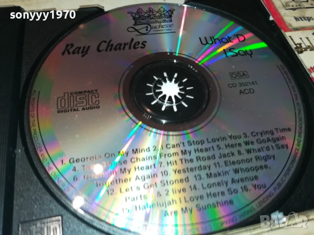 RAY CHARLES CD 0808251932, снимка 10 - CD дискове - 51301893