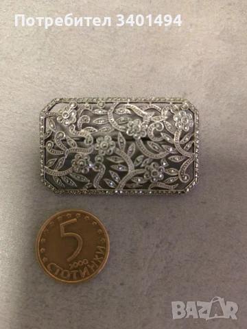 Сребърна брошка антики на цветя от сребро, снимка 3 - Други - 51195716