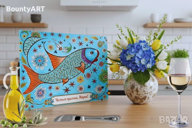 Персонализирана стъклена дъска за рязане 