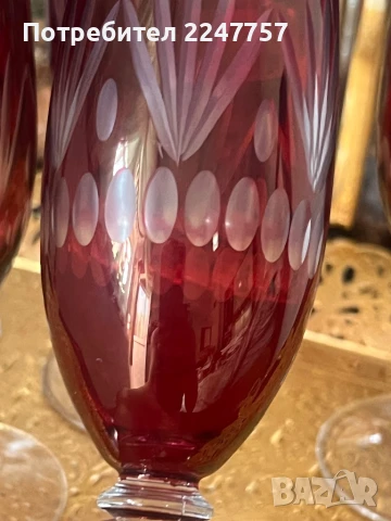 Кристални чаши рубин , снимка 4 - Чаши - 51094951