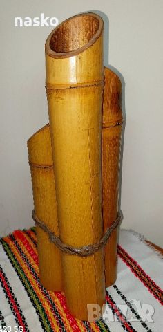 Свещник от бамбук, снимка 3 - Други ценни предмети - 46433542