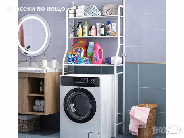Стелаж над пералня или тоалетна Laundry Rack TW-106, Стоманен, Голям размер, Без дупчене на стените, снимка 2 - Перални - 51108712