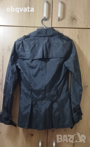 Черно дамско яке/тренч, снимка 3 - Якета - 54025324