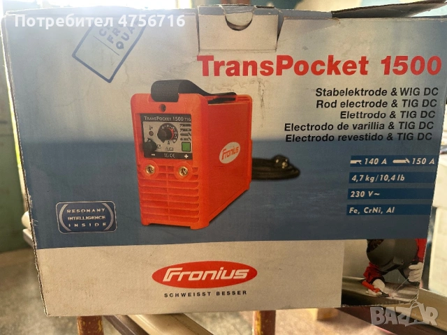 Fronius TransPocket 1500 TIG – Професионален инверторен заваръчен апарат за MMA и АРГОН (ВИГ), снимка 4 - Други машини и части - 54206978