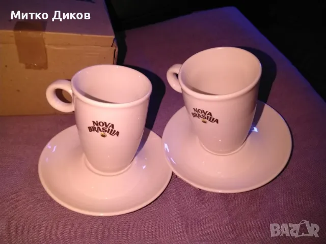 Комплект нови чинийка и чаша за кафе порцелан Нова Бразилия Н-80мм и фи 40 и 60мм обем 150млл-2 бр., снимка 3 - Сервизи - 49485839