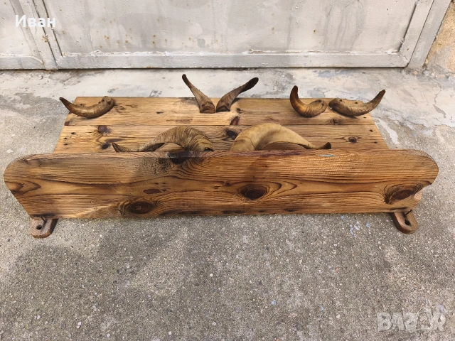 Стара закачалка с рога , етно закачалка , снимка 5 - Антикварни и старинни предмети - 54007859