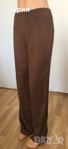 С / М Нов Дамски Панталон Yansi Fugel Имитира Велур Кафяв Есенен Зимен, снимка 10 - Панталони - 51825842