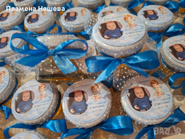 Подаръци за кръщене, бурканче с мед!, снимка 4 - Декорация - 54024029