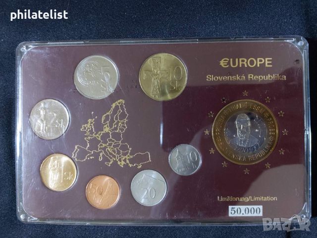 Словакия 1994-2003 - Комплектен сет, 7 монети + медал , снимка 1 - Нумизматика и бонистика - 46432148
