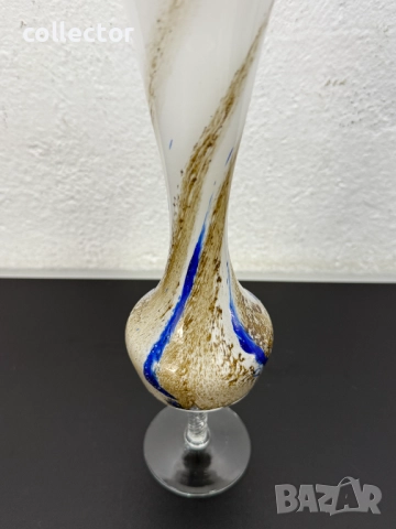Елегантна стъклена ваза "Veteria di Borgonovo". №7530, снимка 6 - Антикварни и старинни предмети - 52144821