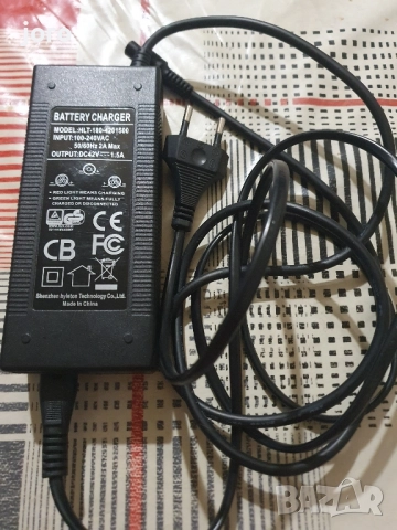 Електрическо зарядно, за електрически скутери и ховърборди, 42V 1.5A, черен, снимка 8 - Друга електроника - 51712001