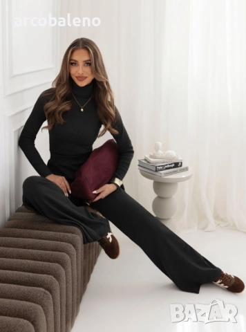 Дамски комплект от блуза и панталон с поло яка в райета Carolann, 4цвята , снимка 11 - Комплекти - 51896289