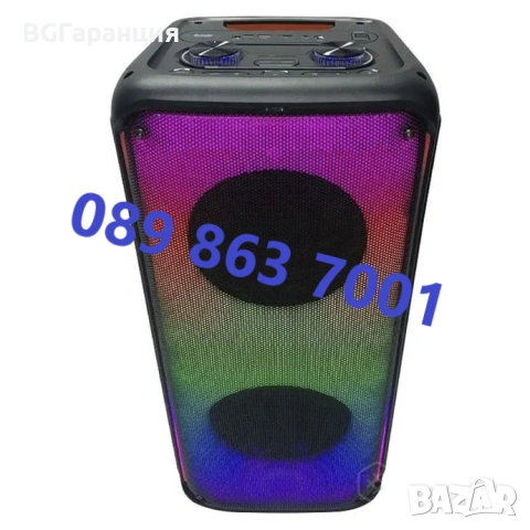 Караоке Тонколона с 2 х 8″ Говорителя и 2 Микрофона