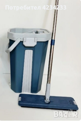Комплект моп за почистване и кофа със система за изстискване