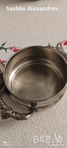 Посребрена купа за масло - Италия, снимка 4 - Други ценни предмети - 52390960
