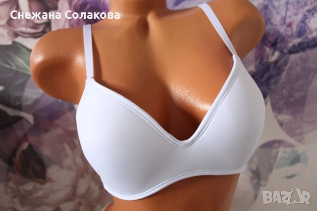 Гладък сутиен в бял и черен цвят /чашка B/, снимка 5 - Бельо - 53490465