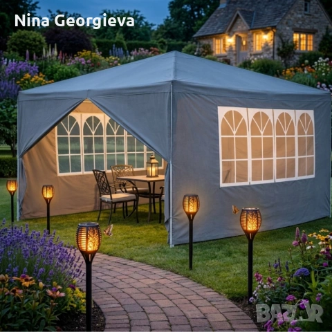 Просторна градинска шатра - стабилна конструкция и водоустойчива рамка, снимка 3 - Градински мебели, декорация  - 53849886