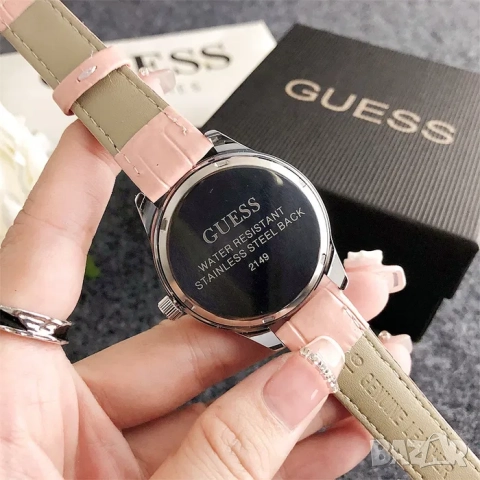 Дамски ръчен часовник Guess с кожена верижка, снимка 8 - Дамски - 52220987