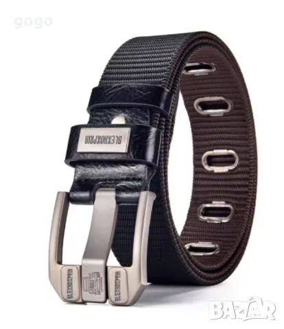 Мъжки колан от плат с метална сплав – дизайнерски, здрав и стилен