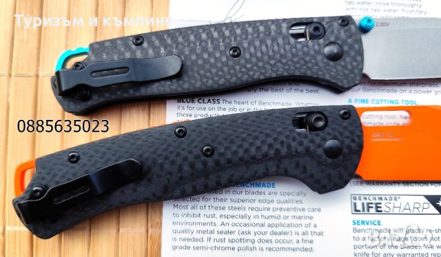  Benchmade Bugout 535 Carbon  /Benchmade Taggedout 15535OR Carbon, снимка 10 - Ножове - 46797303