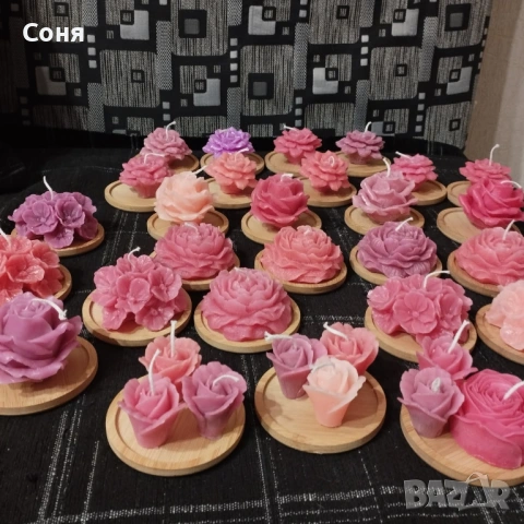 Восъчни ароматни свещи - цветя и рози , снимка 15 - Подаръци за жени - 53135924