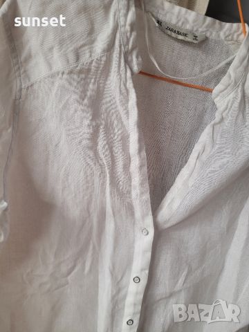 ЛЕНЕНА Бяла риза ZARA- M размер, снимка 3 - Ризи - 46430718