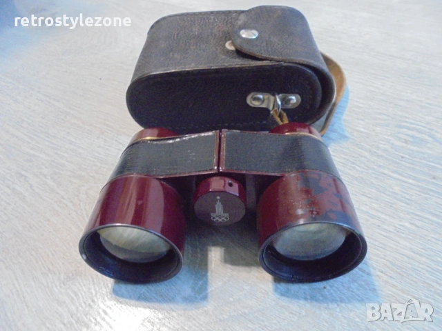 № 8543 Съветски бинокъл 4x – Олимпиада Москва 1980 г. с калъф | винтидж колекционерски