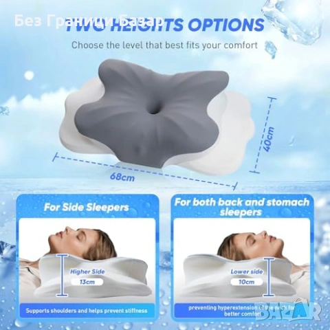 Нова Ергономична мемори възглавница против хъркане 6 зони опора охлаждане, снимка 2 - Възглавници - 53915700