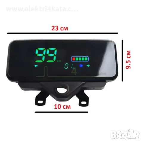 LCD дисплей (километраж) с контактен ключ 48V-72V, снимка 2 - Части - 50343168