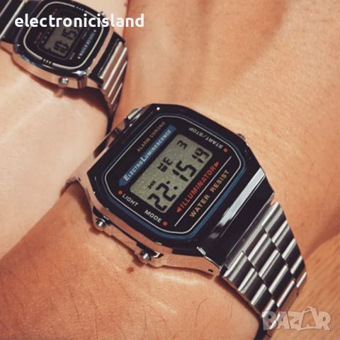 Ръчен ретро винтидж цифров часовник F-91w с каишка от неръждаема стомана, снимка 9 - Водоустойчиви - 46448716