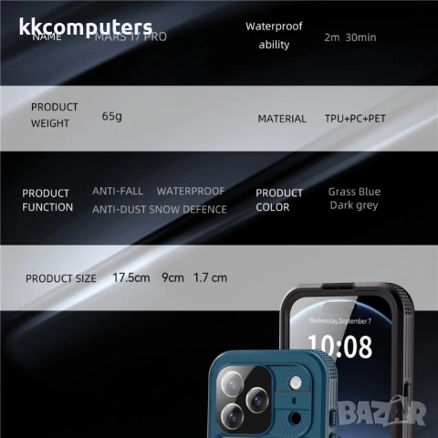 Водоустойчив калъф REDPEPPER за iPhone 17 Pro Max – IP68 защита и MagSafe съвместимост, 3 цвята, снимка 17 - Калъфи, кейсове - 52165211