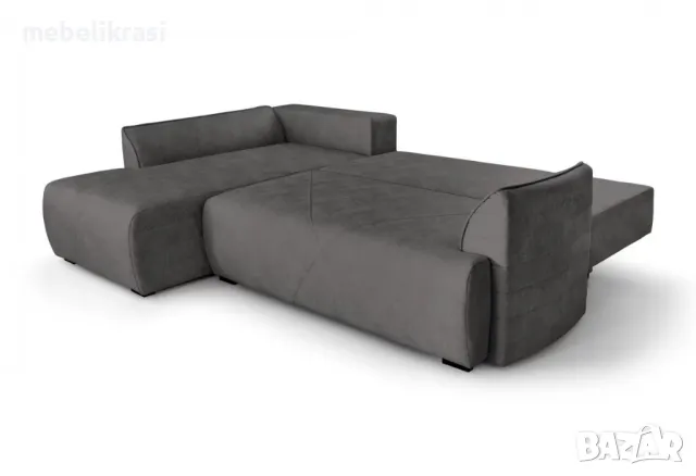 Ъглов диван мини Далас тъмно сив Wolf1409 -10% ДО КРАЯ НА МЕСЕЦА!, снимка 4 - Дивани и мека мебел - 49941448
