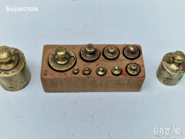 Комплект бронзови теглилки - грамове, снимка 5 - Антикварни и старинни предмети - 51556170