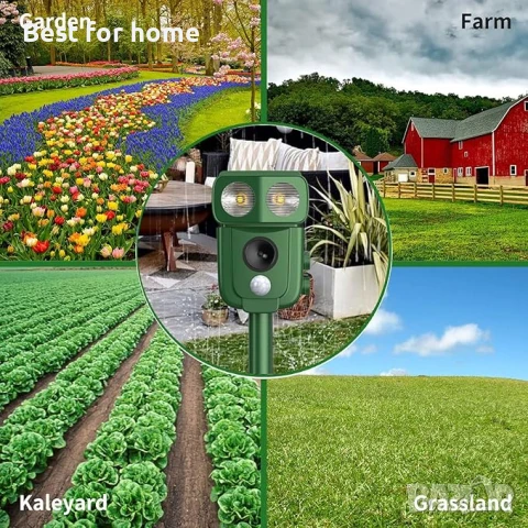 IP66 Соларен ултразвуков репелент, водоустойчив срещу диви животни, снимка 6 - Други - 50685944