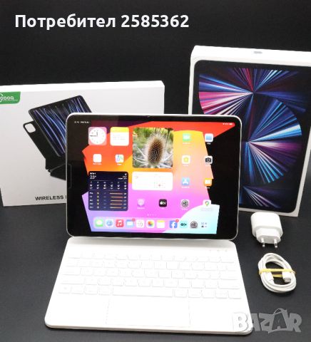 iPad Pro 11 3rd gen M1 128 Gb Wi-fi + клавиатура , снимка 1 - Таблети - 46319968