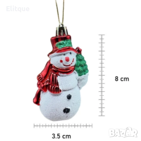 Коледен комплект украса 8 броя – Червени и бели висулки Premium Collection, снимка 2 - Декорация за дома - 52561487