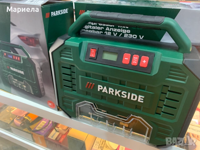 Компресор Parkside 12V/230V с дигитален, снимка 2 - Аксесоари и консумативи - 53717651