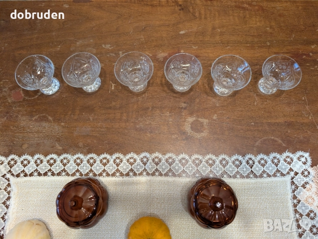 Кристални чаши за ликьор сервиз 6бр., снимка 4 - Чаши - 52311381