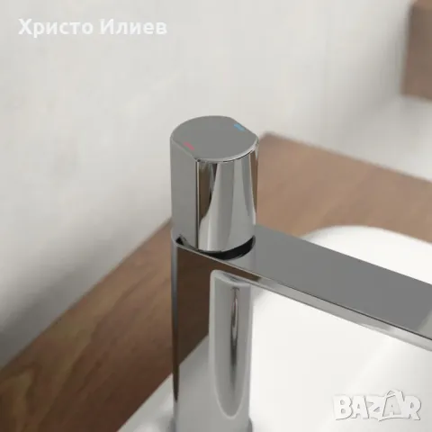 Смесител за мивка със сифон Дизайнерски Луксозен внос от Германия Хром, снимка 5 - Смесители - 49270896