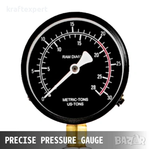 Хидравлична преса с педал 20 тона – манометър, регулируема маса, снимка 10 - Други инструменти - 53745967