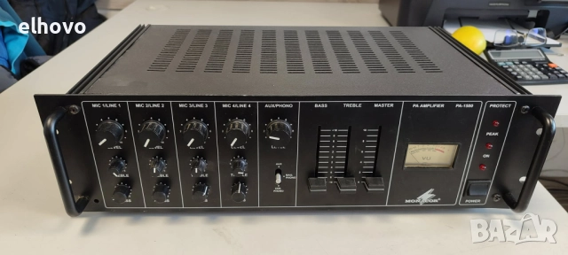 Усилвател Monacor PA-1500, снимка 5 - Ресийвъри, усилватели, смесителни пултове - 52139628